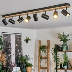 Luminaires Scandinaves-hofstein Gesteira Plafonnier, Spot de plafond Écru, Noir, 8 lumières
