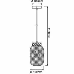 Luminaires Scandinaves-Luminaires Brilliant Giada Suspension Gris, 1 lumière