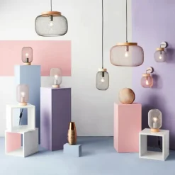 Luminaires Scandinaves-Luminaires Brilliant Giada Suspension Lila, 1 lumière