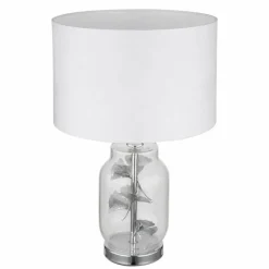 Luminaires Globo Lighting Ginko Lampe à poser Chrome, Transparent, 1 lumière