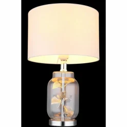 Luminaires Globo Lighting Ginko Lampe à poser Chrome, Transparent, 1 lumière