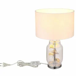 Luminaires Globo Lighting Ginko Lampe à poser Chrome, Transparent, 1 lumière