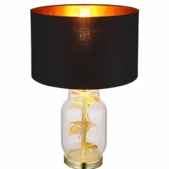 Luminaires Globo Lighting Ginko Lampe à poser Laiton, Transparent, 1 lumière