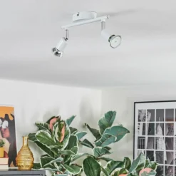 hofstein Gjedso Plafonnier, Spot de plafond LED Chrome, Blanc, 2 lumières* Spots Et Projecteurs