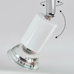 hofstein Gjedso Plafonnier, Spot de plafond LED Chrome, Blanc, 2 lumières* Spots Et Projecteurs