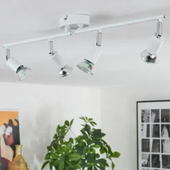 hofstein Gjedso Plafonnier, Spot de plafond LED Chrome, Blanc, 4 lumières* Spots Et Projecteurs