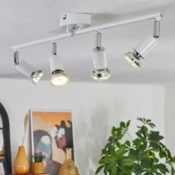 hofstein Gjedso Plafonnier, Spot de plafond LED Chrome, Blanc, 4 lumières* Spots Et Projecteurs