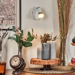 hofstein Gjedso Spot de plafond, Applique murale, Spot mural LED Chrome, Blanc, 1 lumière