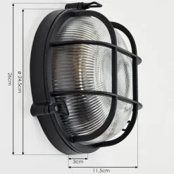 Lampes Vintages & Rétros-hofstein Godel Lampe murale d´extérieur Noir, 1 lumière