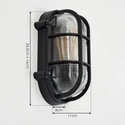 Lampes Vintages & Rétros-hofstein Godel Lampe murale d´extérieur Noir, 1 lumière