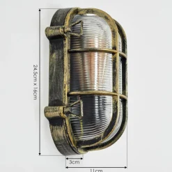 Lampes Dorées-hofstein Godel Lampe murale d´extérieur Or, Noir, 1 lumière