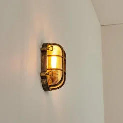 Lampes Dorées-hofstein Godel Lampe murale d´extérieur Or, Noir, 1 lumière