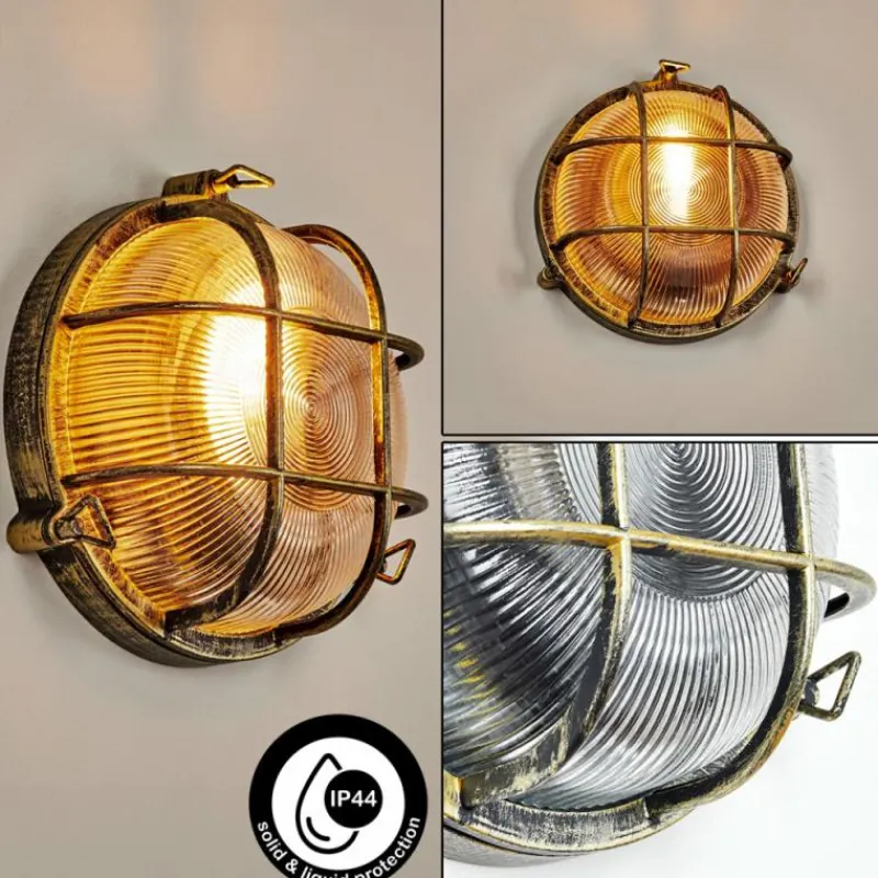 Lampes Dorées-hofstein Godel Lampe murale d´extérieur Or, Noir, 1 lumière