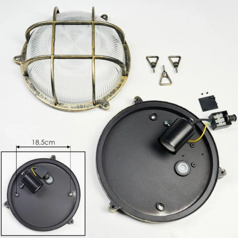 Lampes Dorées-hofstein Godel Lampe murale d´extérieur Or, Noir, 1 lumière