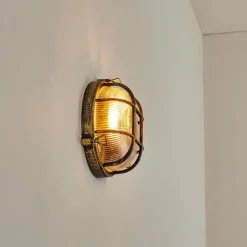 Lampes Dorées-hofstein Godel Lampe murale d´extérieur Or, Noir, 1 lumière