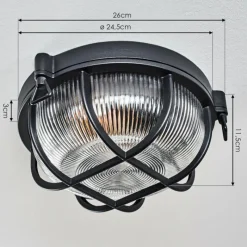 Lampes Vintages & Rétros-hofstein Godel Plafonnier extérieur, Plafonnier Noir, 1 lumière