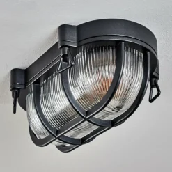 Lampes Vintages & Rétros-hofstein Godel Plafonnier extérieur, Plafonnier Noir, 1 lumière