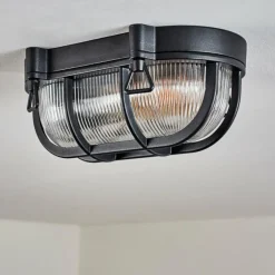 Lampes Vintages & Rétros-hofstein Godel Plafonnier extérieur, Plafonnier Noir, 1 lumière