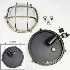 Lampes Dorées-hofstein Godel Plafonnier extérieur, Plafonnier Or, Noir, 1 lumière