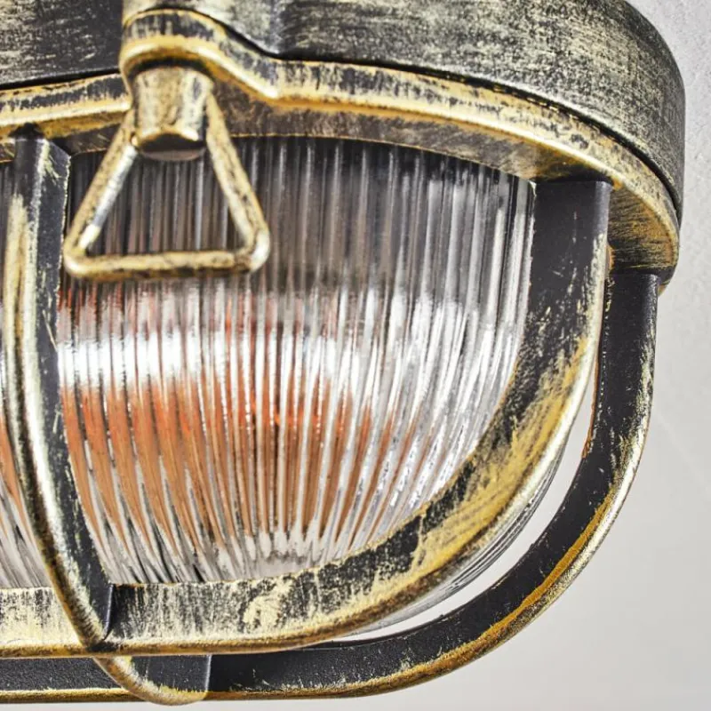 Lampes Dorées-hofstein Godel Plafonnier extérieur, Plafonnier Or, Noir, 1 lumière