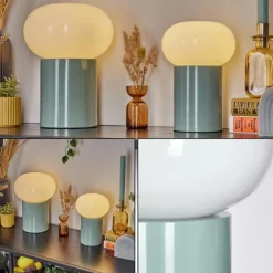 hofstein Godrie Lampe à poser Turquoise, 1 lumière