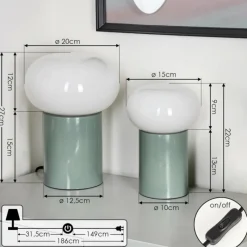 hofstein Godrie Lampe à poser Turquoise, 1 lumière