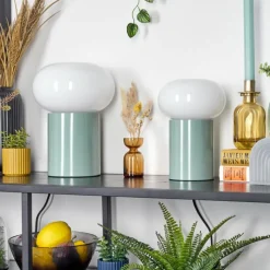 hofstein Godrie Lampe à poser Turquoise, 1 lumière