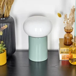 hofstein Godrie Lampe à poser Turquoise, 1 lumière