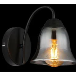 Suspension Verre Fumé-Luminaires Globo Lighting GONNY Applique murale Noir, 1 lumière