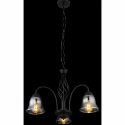 Suspension Verre Fumé-Luminaires Globo Lighting GONNY Suspension Noir, 3 lumières
