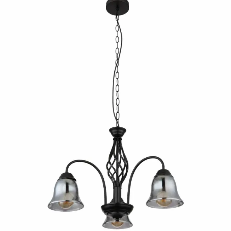 Suspension Verre Fumé-Luminaires Globo Lighting GONNY Suspension Noir, 3 lumières