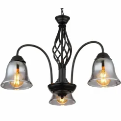 Suspension Verre Fumé-Luminaires Globo Lighting GONNY Suspension Noir, 3 lumières