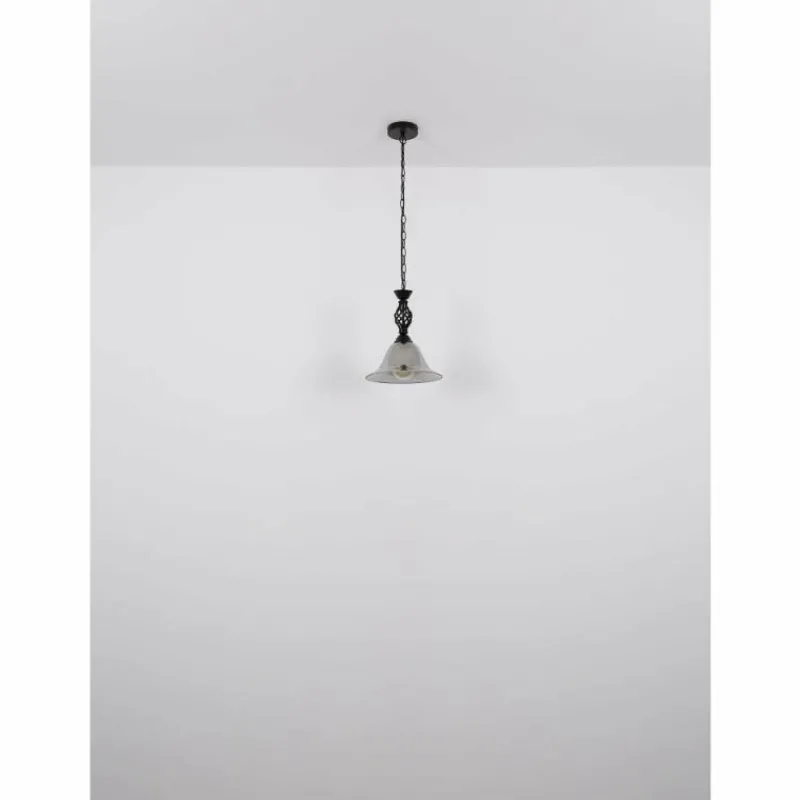 Suspension Verre Fumé-Luminaires Globo Lighting GONNY Suspension Noir, 5 lumières