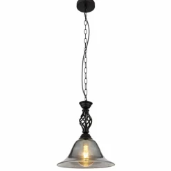 Suspension Verre Fumé-Luminaires Globo Lighting GONNY Suspension Noir, 1 lumière