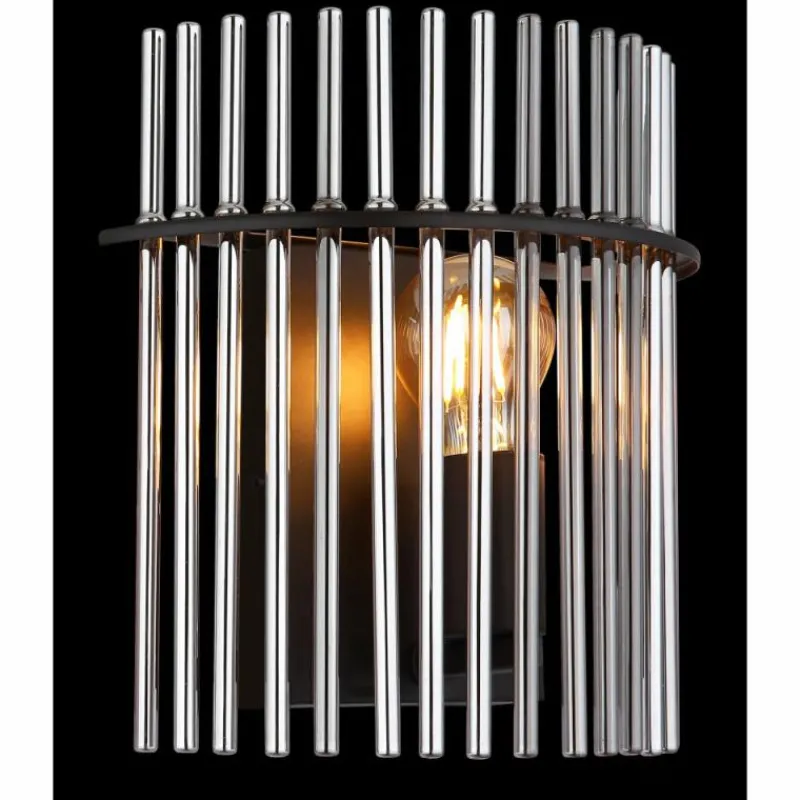 Suspension Verre Fumé-Luminaires Globo Lighting Gorley Applique murale Noir, 1 lumière