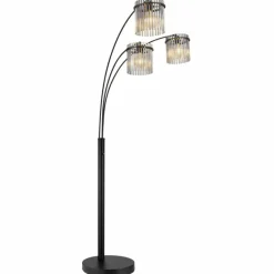 Suspension Verre Fumé-Luminaires Globo Lighting Gorley Lampadaire Noir, 3 lumières