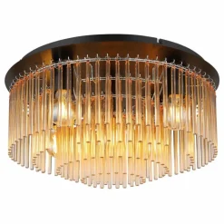 Luminaires Globo Lighting Gorley Plafonnier Chrome, Noir, 5 lumières