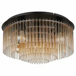 Luminaires Globo Lighting Gorley Plafonnier Chrome, Noir, 5 lumières