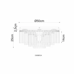 Luminaires Globo Lighting Gorley Plafonnier Chrome, Noir, 5 lumières
