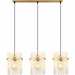 Lampes Dorées-Luminaires Globo Lighting Gorley Suspension Or, 3 lumières