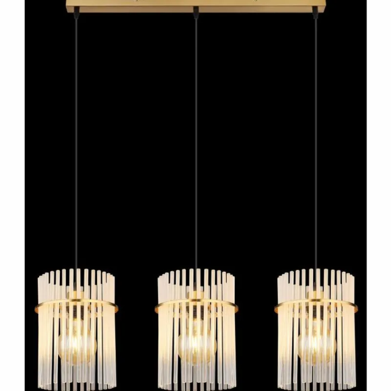 Lampes Dorées-Luminaires Globo Lighting Gorley Suspension Or, 3 lumières