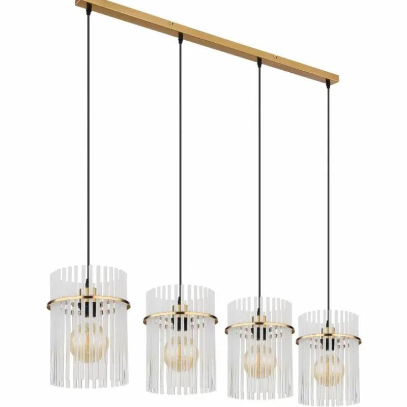 Lampes Dorées-Luminaires Globo Lighting Gorley Suspension Or, 4 lumières