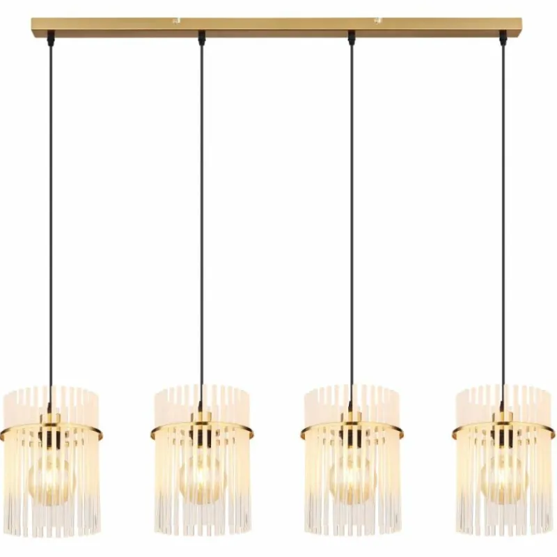 Lampes Dorées-Luminaires Globo Lighting Gorley Suspension Or, 4 lumières