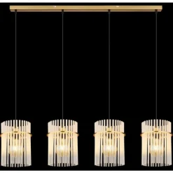 Lampes Dorées-Luminaires Globo Lighting Gorley Suspension Or, 4 lumières