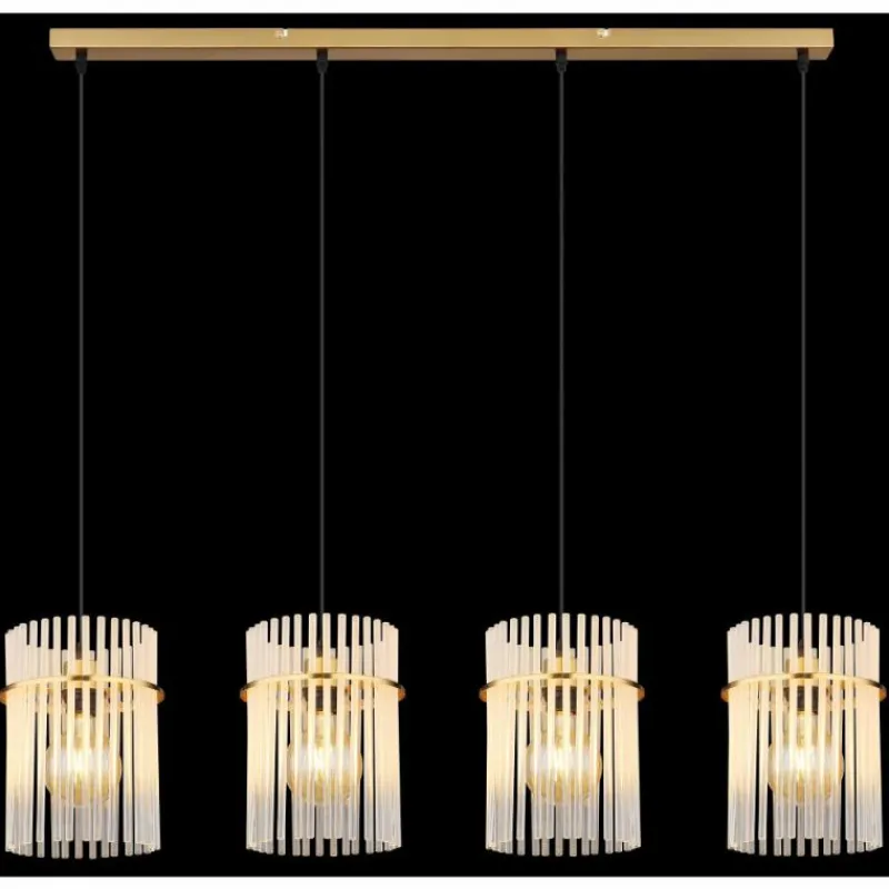 Lampes Dorées-Luminaires Globo Lighting Gorley Suspension Or, 4 lumières