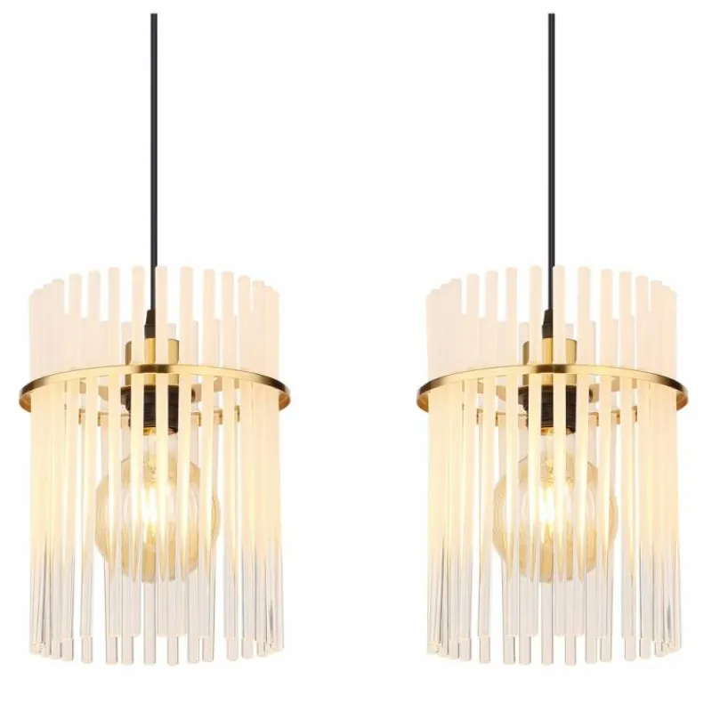 Lampes Dorées-Luminaires Globo Lighting Gorley Suspension Or, 4 lumières