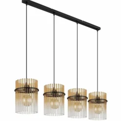 Luminaires Globo Lighting Gorley Suspension Noir, 4 lumières