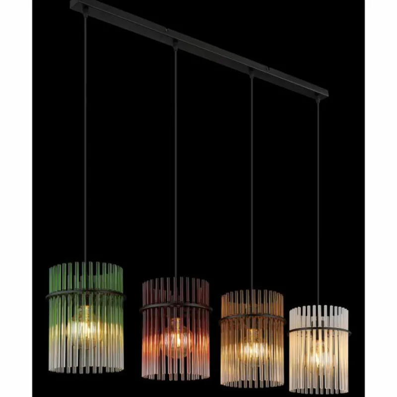 Luminaires Globo Lighting Gorley Suspension Noir, 4 lumières