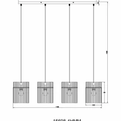 Luminaires Globo Lighting Gorley Suspension Noir, 4 lumières