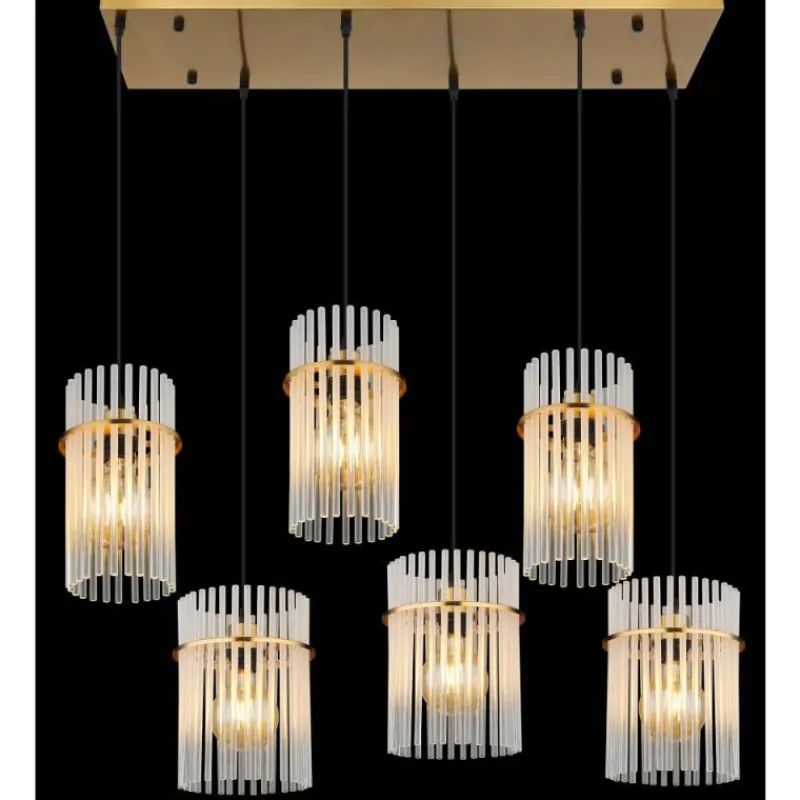 Luminaires Globo Lighting Gorley Suspension Or, 6 lumières